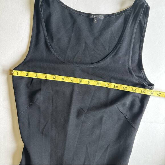 Theory Sheath Dress Bodycon Sleeveless Knit Open Back Black Womens 8 Event Party - Picture 11 of 11